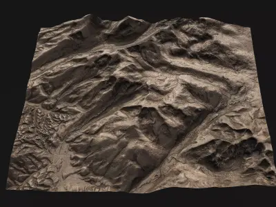 Stylized Terrain Low-poly 3D model