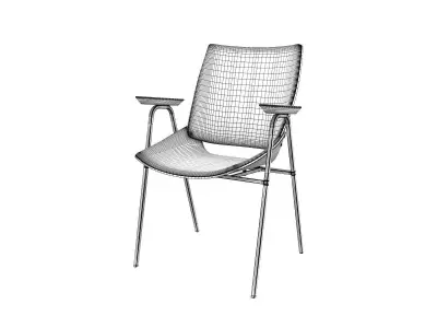 Shell Armchair with Seat and Back Cushions 3D model