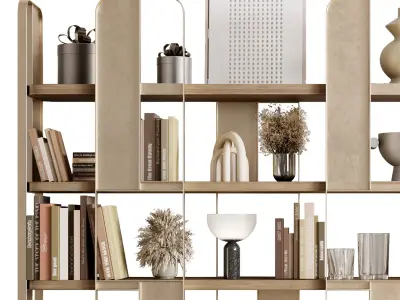 Giselle Cabinets - Golden Metal Shelves Decorative  Low-poly 3D model