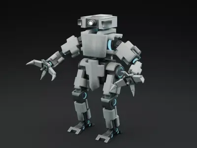Stylized Robot Low-poly 3D model