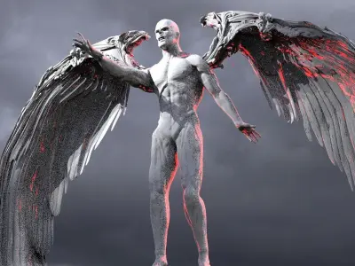 Fallen Angel Arch Dark Lord sculpture 3D model