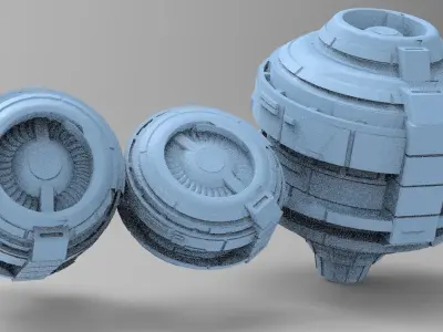 Moon base relay system 3 versions  3D model
