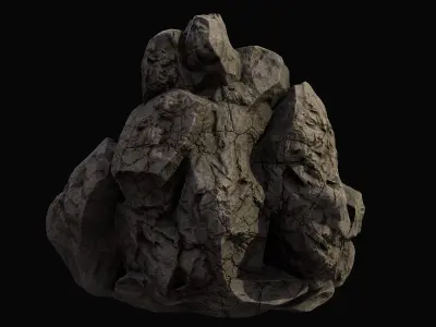 mountain temple Low-poly 3D model