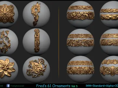 Freds 61 Classical Ornaments Vol 5 Low-poly 3D model