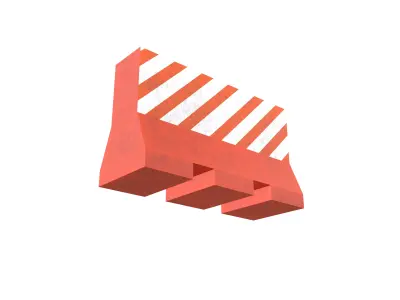 Road Barriers v1 011 Low-poly 3D model