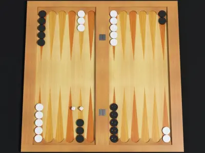 Backgammon 3D Model door with pattern Free 3D model