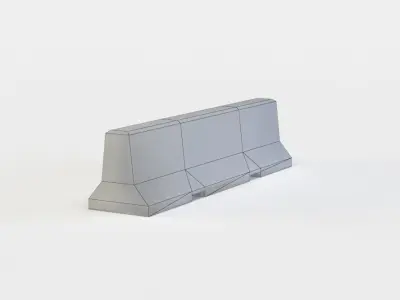 Concrete barrier Low-poly 3D model 18