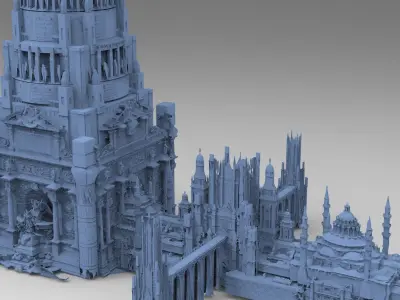 Fantasy Art Deco New York Art Deco Bridges Towers  3D model