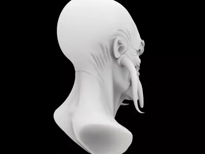 Alien Warrior Bust 3D Print Model 3D print model