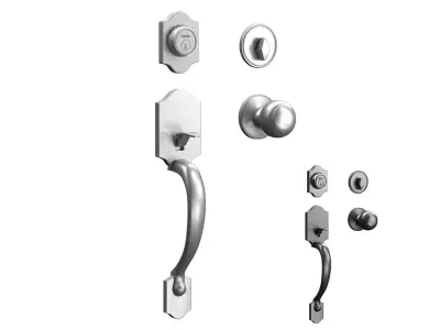 Door Handle and Deadbolt Set Free 3D model