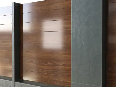 Fence modern Low-poly 3D model