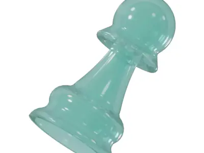 Transparent Chess Pawn Piece 3D model