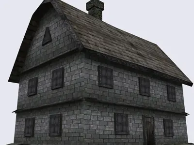 3DRT - Medieval Houses Pack  Low-poly 3D model