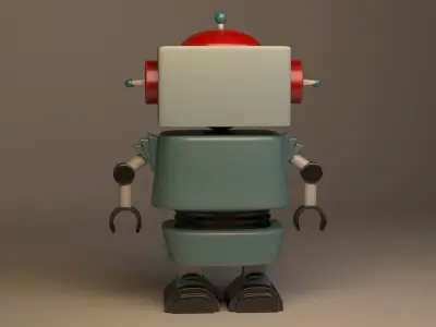 cyborg cartoon robot Low-poly 3D model