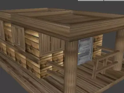 HD wooden house Free low-poly 3D model