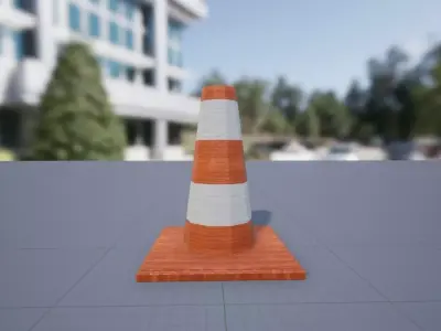 Traffic cone low poly  Free low-poly 3D model