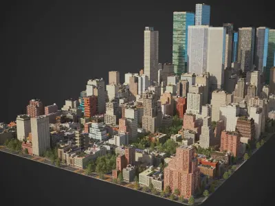 Realistic City R2 MAYA Low-poly 3D model