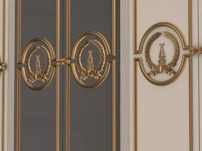 Classic Wardrobe Furniture 0402 White Low-poly 3D model