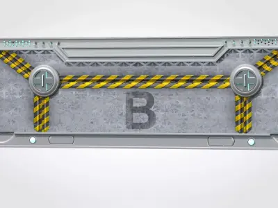 Sci-fi Gate B Low-poly 3D model