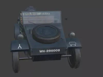 Flak Sw 36  Flakscheinwerfer with Kubelwagen 3D model