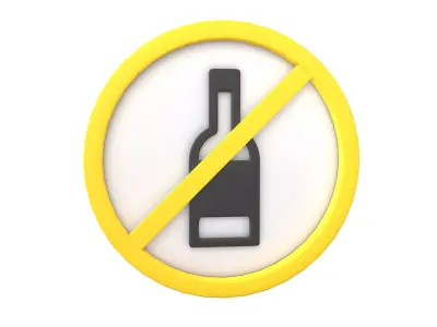 Prohibited Alcohol Symbol V1 002 Low-poly 3D model