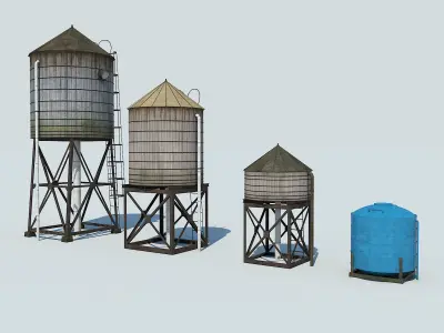 NYC Rooftop  Low-poly 3D model