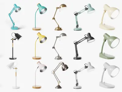  20 Desk Lamps - PBR High Quality Models Bundle 