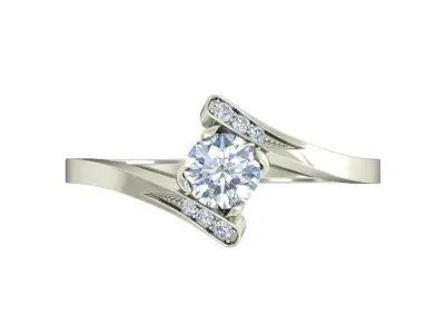 white gold diamond ring VJR97 3D print model