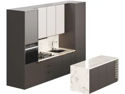 Modern kitchen 04 3D model purchase