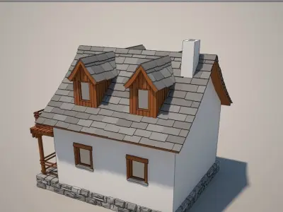 Cartoon Medieval House 08 3D model