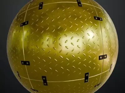 Golden Full Metal Plate PBR Seamless Texture