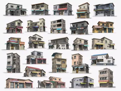 25 Japanese House Collection 3D Model Pack