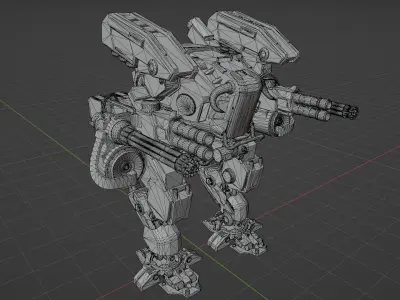 Warrior Mech Low-poly 3D model