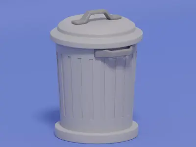 Cartoon Trash Can 3D model