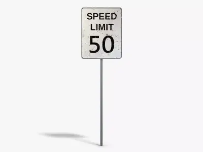 Speed Limit Sign Low-poly 3D model purchase
