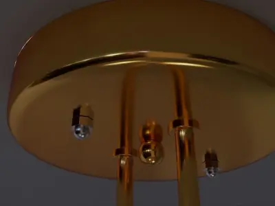 chandelier pendant light with two balls hanging from it 3D model