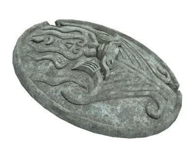 Broken Soldier Statue - Stone Rubble 04 3D model