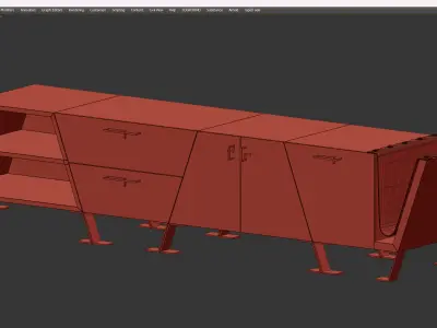 FOURMOSA SIDEBOARD Low-poly 3D model