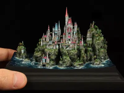 medieval castle 3D model 3D print model