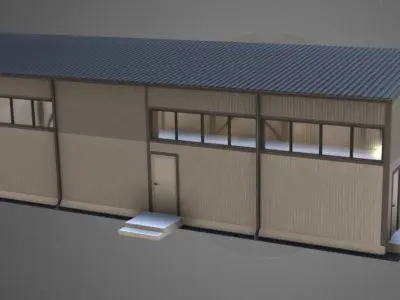 Industrial Hangar for winter 3D model