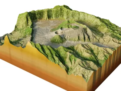 Mount Bromo 3d model terrain 3D model