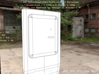 Alle PVC Schilderpfosten und Hinweisschilder 3D Model Pack