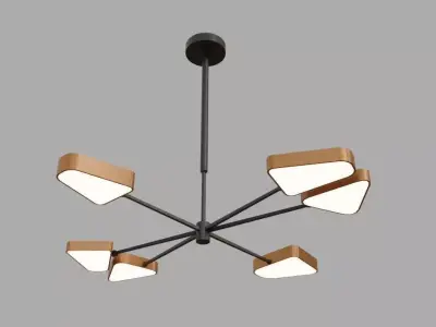Staggered Glass 6 Light Chandelier Low-poly 3D model