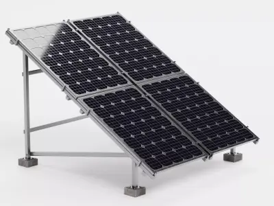 Solar Panel Set V1 - Monocrystalline Photovoltaic Array  3D model