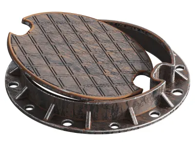 Sewage hatches Low-poly 3D model