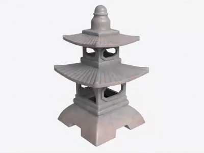 Japanese Stone Garden Lantern 01 3D model
