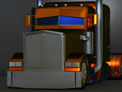 American truck Peterbilt custom File STL for 3D Printer 3D print model