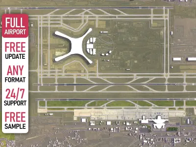 Lanzhou - 3D Airport Model Low-poly 3D model