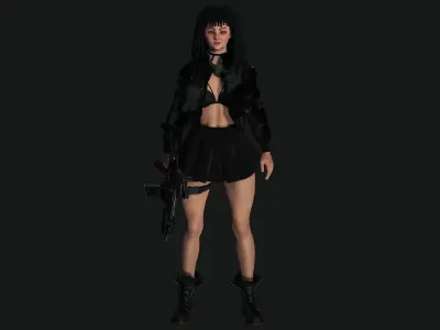 AAA 3D REALISTIC FEMALE CHARACTER - GUN SHOOTER GTA 02 Low-poly 3D model