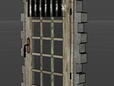 Rustic window with hinges Free 3D model
